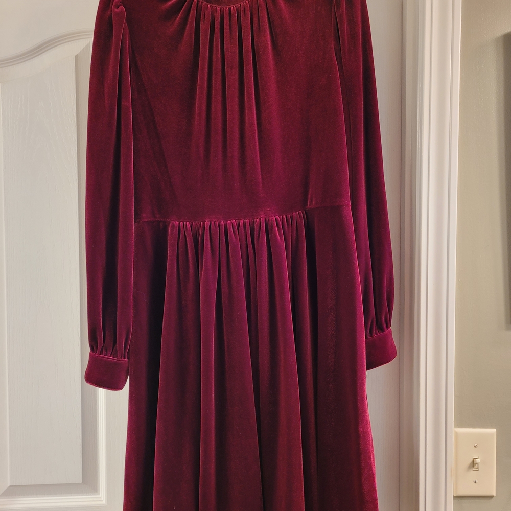 Calvin Klein Rich Burgundy Velvet Dress